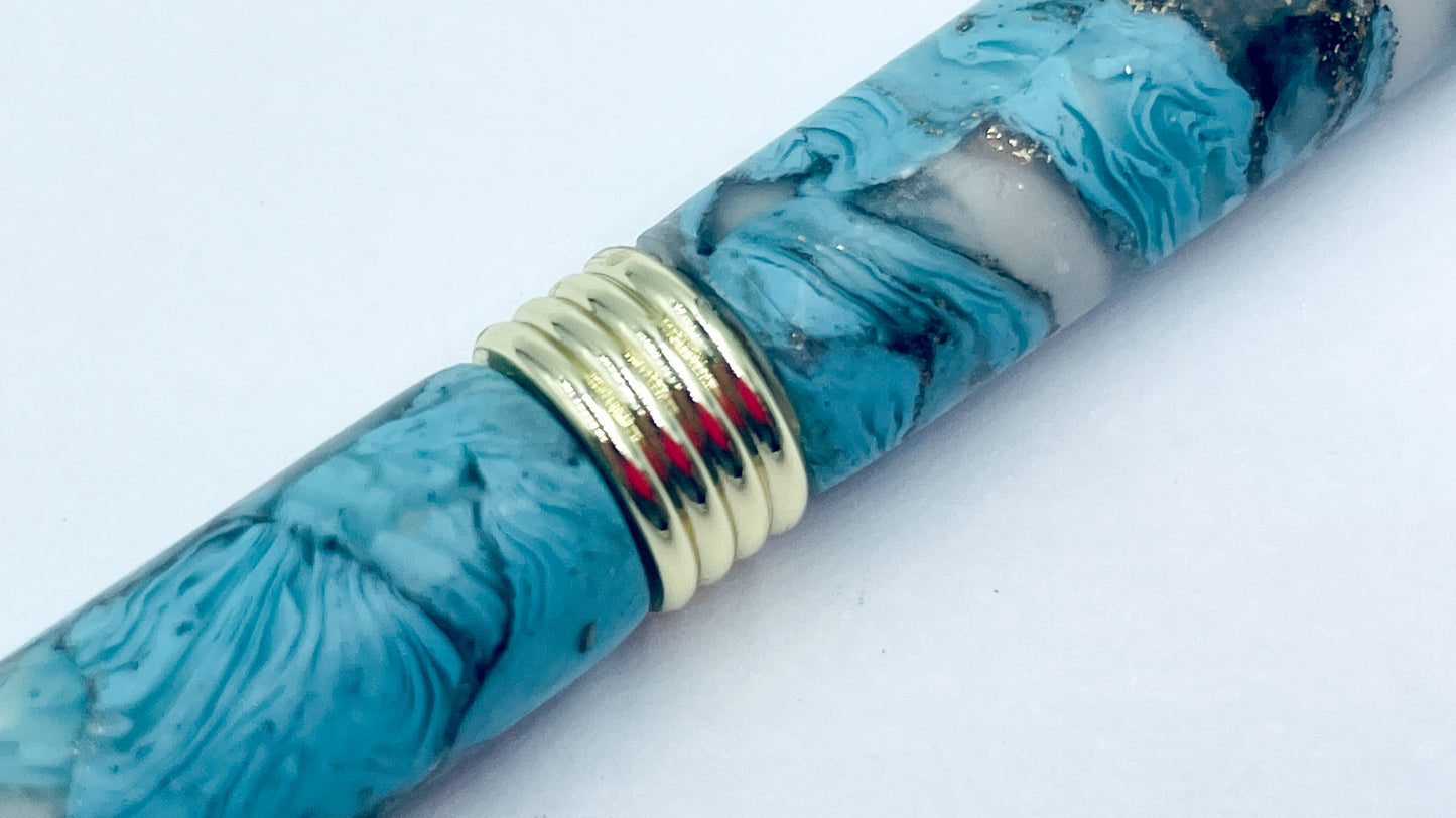 Polymer clay covered twist pen