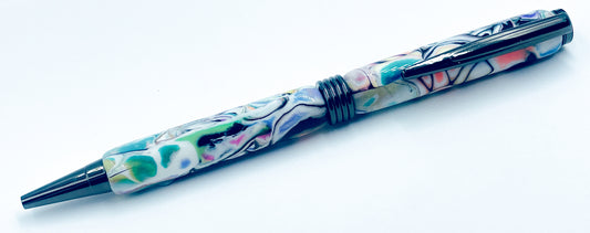 Polymer clay covered twist pen